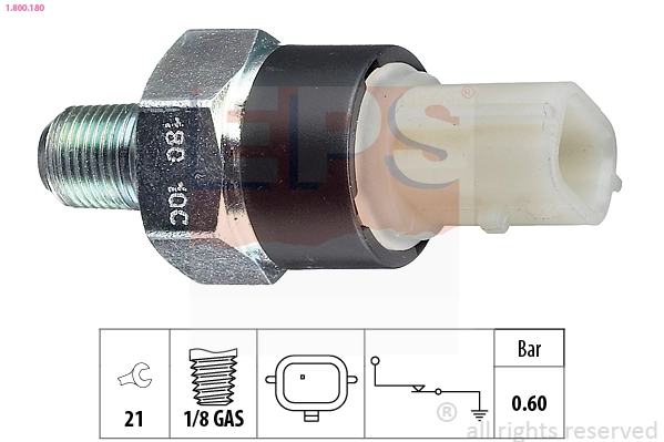 Oil Pressure Switch Made in Italy - OE Equivalent 1.800.180
