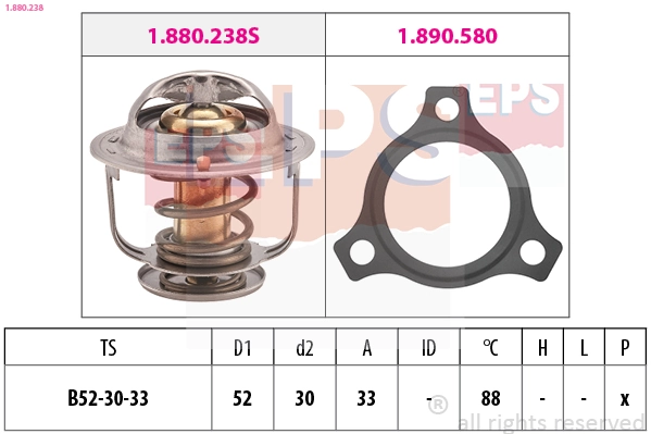 Thermostat, coolant Made in Italy - OE Equivalent 1.880.238