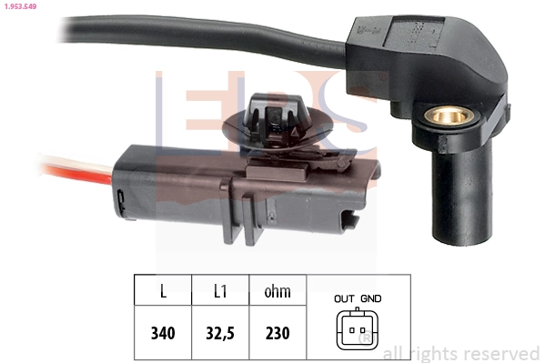 Sensor, crankshaft pulse Made in Italy - OE Equivalent 1.953.549
