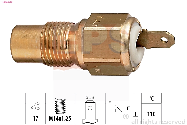 Temperature Switch, coolant warning lamp Made in Italy - OE Equivalent 1.840.030