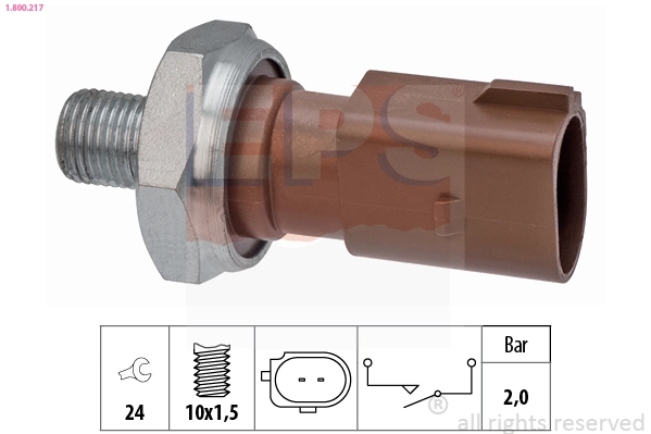 Oil Pressure Switch Made in Italy - OE Equivalent 1.800.217