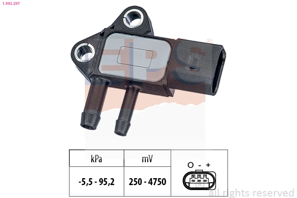 Sensor, exhaust pressure Made in Italy - OE Equivalent 1.993.297