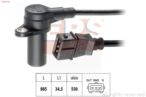 Sensor, crankshaft pulse Made in Italy - OE Equivalent 1.953.162