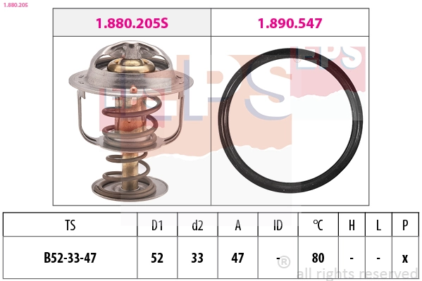 Thermostat, coolant Made in Italy - OE Equivalent 1.880.205