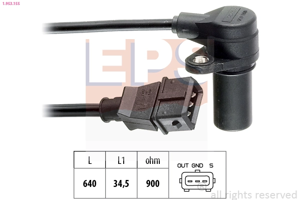 Sensor, crankshaft pulse Made in Italy - OE Equivalent 1.953.155
