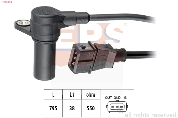 Sensor, crankshaft pulse Made in Italy - OE Equivalent 1.953.274