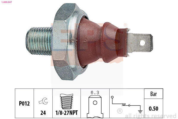 Oil Pressure Switch Made in Italy - OE Equivalent 1.800.047