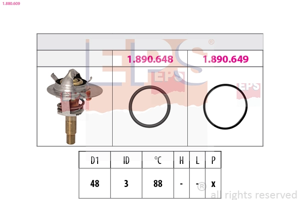 Thermostat, coolant Made in Italy - OE Equivalent 1.880.609