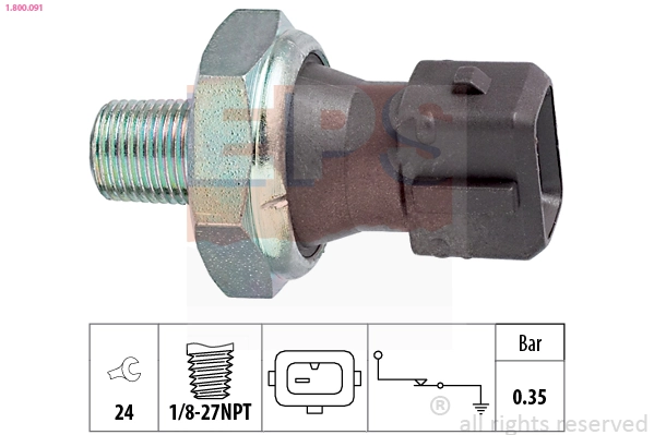 Oil Pressure Switch Made in Italy - OE Equivalent 1.800.091