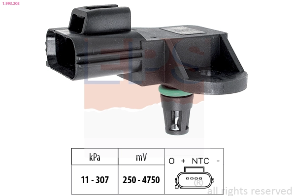 Air Pressure Sensor, altitude adaption Made in Italy - OE Equivalent 1.993.205
