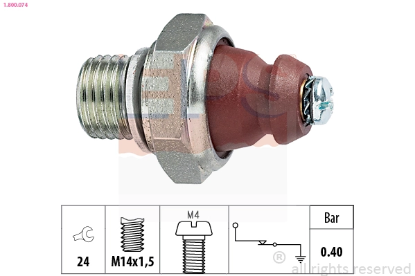 Oil Pressure Switch Made in Italy - OE Equivalent 1.800.074