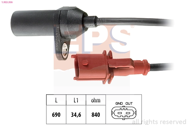 Sensor, crankshaft pulse Made in Italy - OE Equivalent 1.953.356