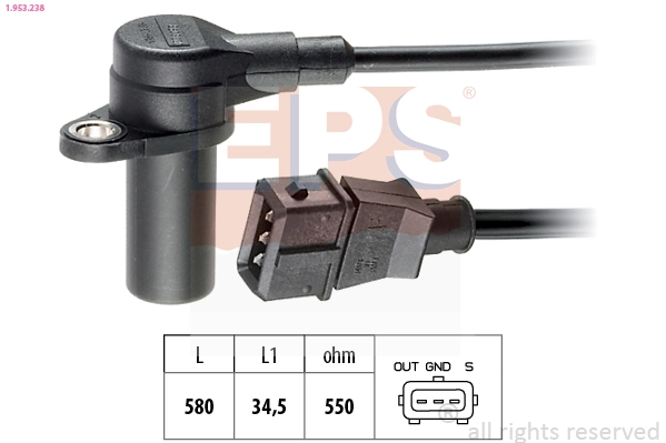 Sensor, crankshaft pulse Made in Italy - OE Equivalent 1.953.238