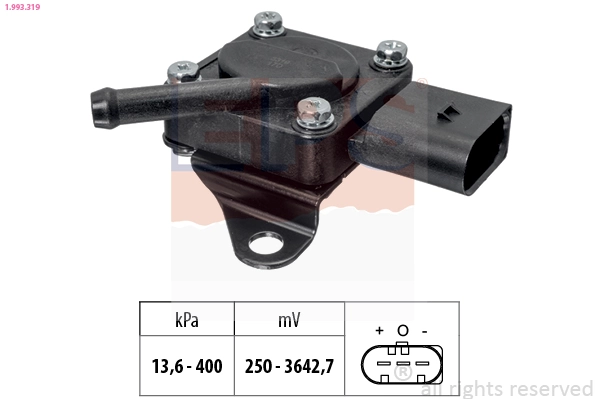 Sensor, exhaust pressure Made in Italy - OE Equivalent 1.993.319