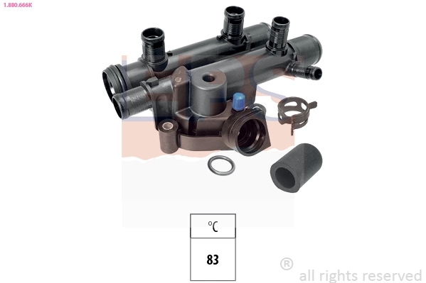 Thermostat, coolant Made in Italy - OE Equivalent 1.880.666K
