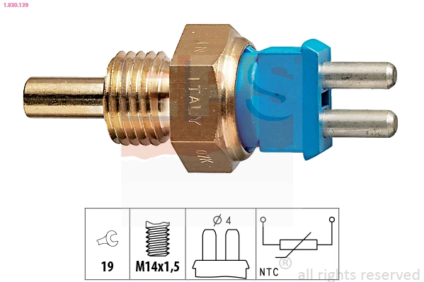 Sensor, coolant temperature Made in Italy - OE Equivalent 1.830.139