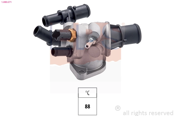Thermostat, coolant Made in Italy - OE Equivalent 1.880.571