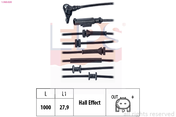 Sensor, wheel speed Made in Italy - OE Equivalent 1.960.020