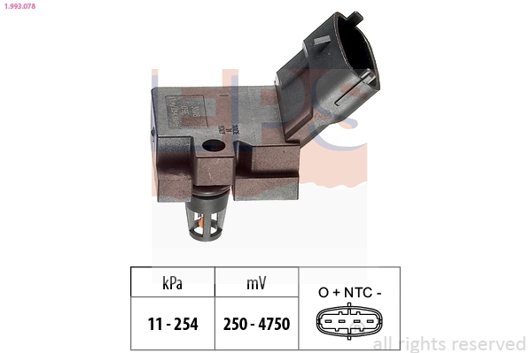 Air Pressure Sensor, altitude adaption Made in Italy - OE Equivalent 1.993.078