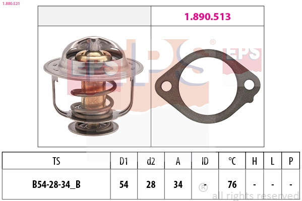 Thermostat, coolant Made in Italy - OE Equivalent 1.880.521
