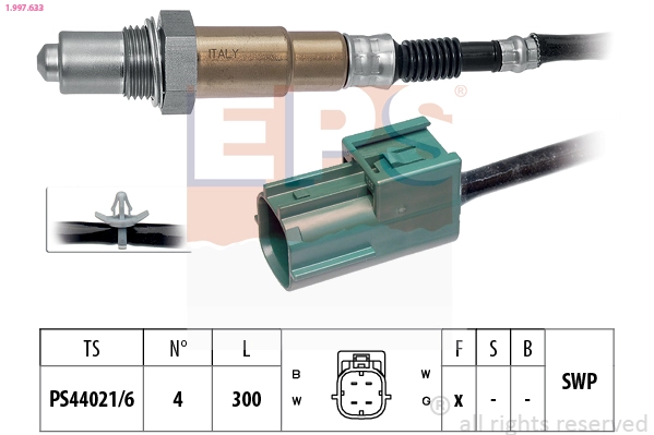 Oxygen Sensor Made in Italy - OE Equivalent 1.997.633