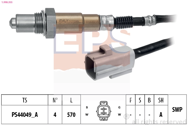 Oxygen Sensor Made in Italy - OE Equivalent 1.998.355