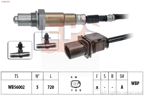 Oxygen Sensor Made in Italy - OE Equivalent 1.998.478