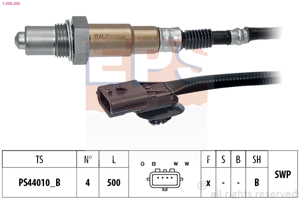 Oxygen Sensor Made in Italy - OE Equivalent 1.998.306