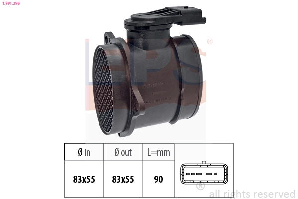 Mass Air Flow Sensor Made in Italy - OE Equivalent 1.991.298