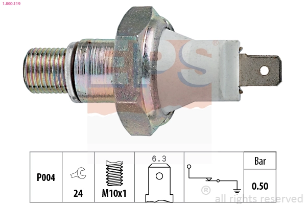 Oil Pressure Switch Made in Italy - OE Equivalent 1.800.119