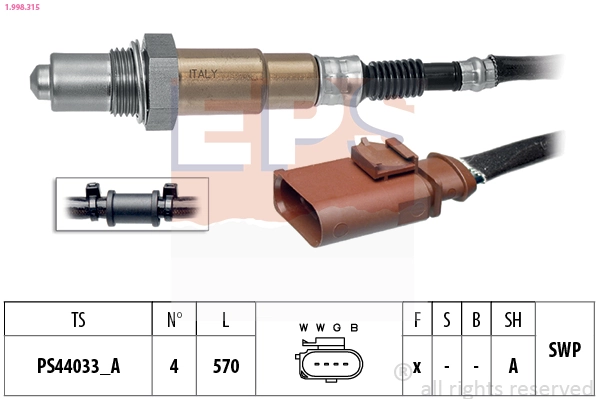 Oxygen Sensor Made in Italy - OE Equivalent 1.998.315