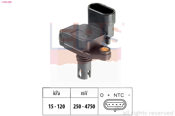 Air Pressure Sensor, altitude adaption Made in Italy - OE Equivalent 1.993.086