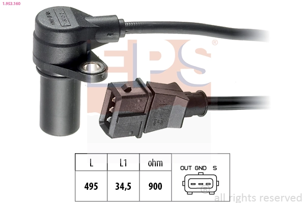 Sensor, crankshaft pulse Made in Italy - OE Equivalent 1.953.160