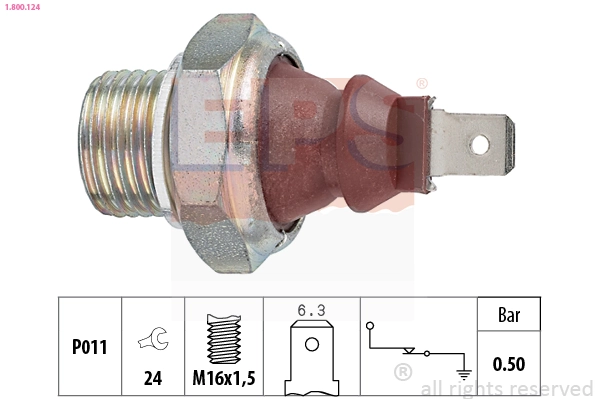 Oil Pressure Switch Made in Italy - OE Equivalent 1.800.124
