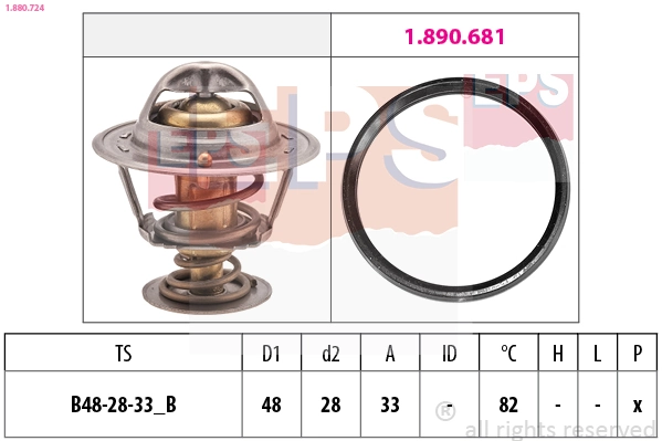 冷却水节温器 Made in Italy - OE Equivalent 1.880.724