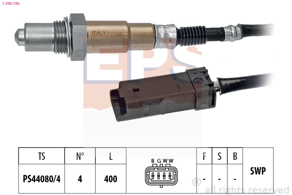 Oxygen Sensor Made in Italy - OE Equivalent 1.998.196