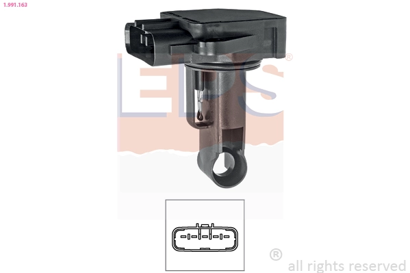 Mass Air Flow Sensor Made in Italy - OE Equivalent 1.991.163