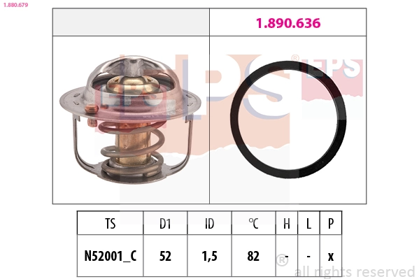 Thermostat, coolant Made in Italy - OE Equivalent 1.880.679