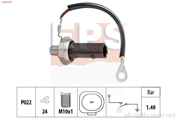 Oil Pressure Switch Made in Italy - OE Equivalent 1.800.167