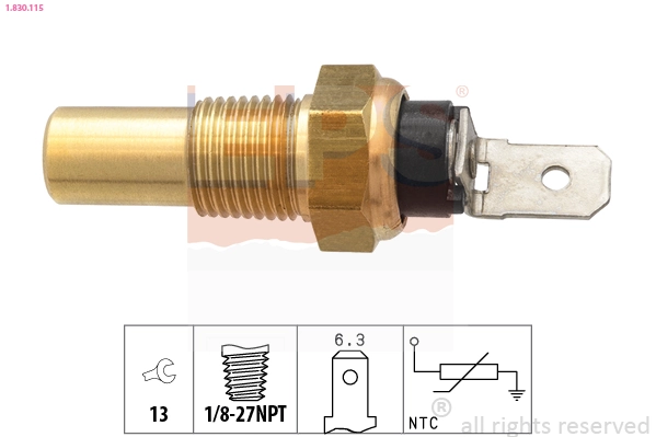 Sensor, coolant temperature Made in Italy - OE Equivalent 1.830.115