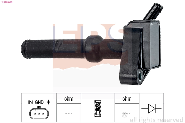 Ignition Coil Made in Italy - OE Equivalent 1.970.660
