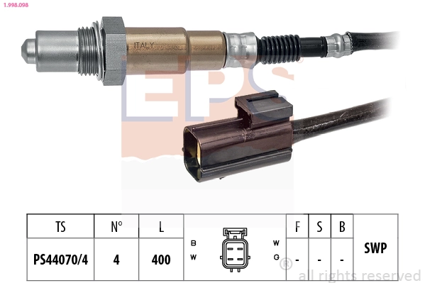 Oxygen Sensor Made in Italy - OE Equivalent 1.998.098