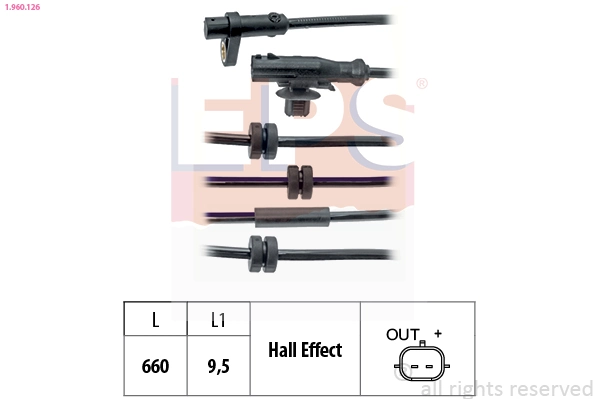 Sensor, wheel speed Made in Italy - OE Equivalent 1.960.126