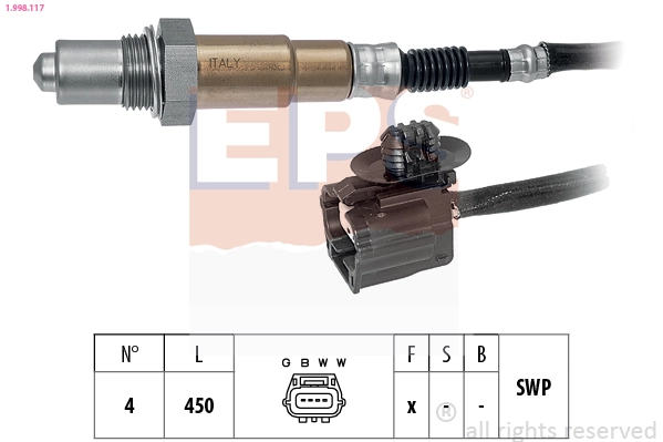 Oxygen Sensor Made in Italy - OE Equivalent 1.998.117