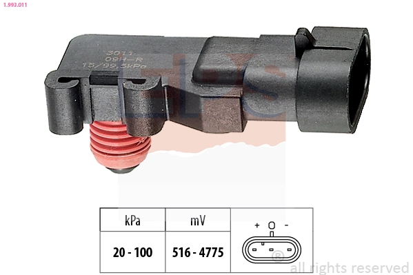 Air Pressure Sensor, altitude adaption Made in Italy - OE Equivalent 1.993.011