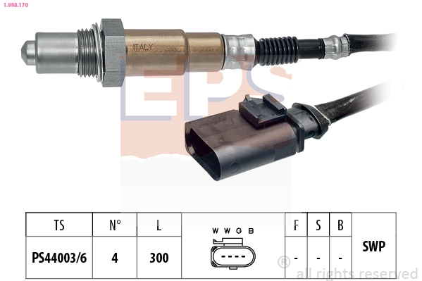 Oxygen Sensor Made in Italy - OE Equivalent 1.998.170