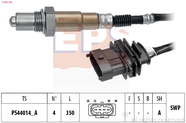 Oxygen Sensor Made in Italy - OE Equivalent 1.998.305