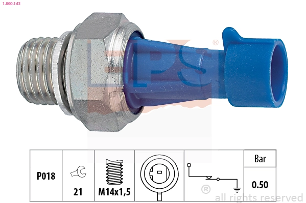 Oil Pressure Switch Made in Italy - OE Equivalent 1.800.143