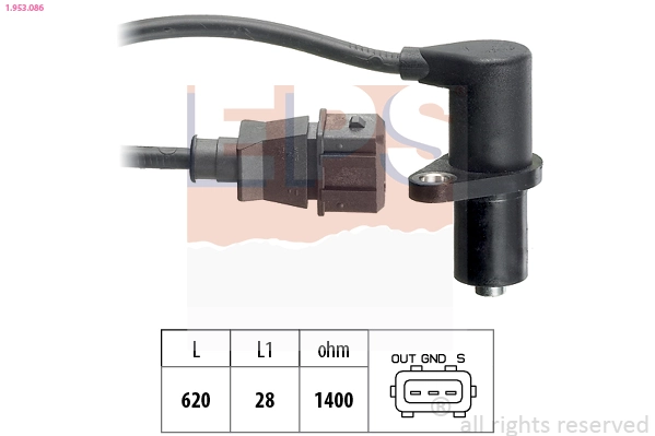 Sensor, engine speed Made in Italy - OE Equivalent 1.953.086