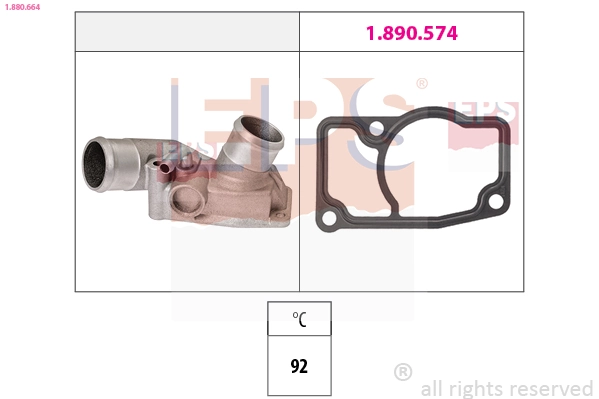 Thermostat, coolant Made in Italy - OE Equivalent 1.880.664